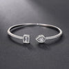 Green/White/Blue Cubic Zirconia Cuff Bracelet Bangle for Women Good Quality Female Hand Jewelry - Image 4