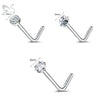 ZS 3-4Pcs/lot Gold Color Stainless Steel Nose Stud Set Heart Star Round Crystal Nose Piercing L Shape Nostril Piercing 18g/20g - Image 18