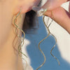 2Pcs Wave Fringe Tassel Earrings Ladies, Elegant Long Style Pin Stud Suitable for Daily Wear - Image 1