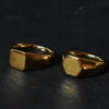 Handmade Highly Polished Stainless Steel Gold Plated Square Geometric Smooth Blank Signet Rings for Women Men - Image 3
