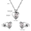 Chic Elegant Heart Indian Jewelry Sets Women Wedding Crown Steel Necklace And Earrings Bulk - Image 27