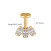 Titanium 16G Marquise CZ Screw Flat Back Vertical Helix Piercing Cartilage Stud Earring - Image 12