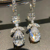 Female Earring Silver Sparkling Water Droplet Flower Earrings for Women Long Tassel Square Zircon Jewelry - Image 2