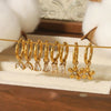 Vintage Square Waterdrop Flower Cubic Zirconia Hoop Earring Stainless Steel Gold Plated Earrings For Women - Image 1