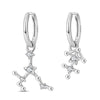 Silver Twelve Constellation Series Stud Zircon Earrings Wedding Ladies Jewelry Women Girls - Image 11