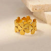 Elegant Stainless Steel Big Bloom Flower Rings For Women Gold Pvd Plated Open Ring Finger Jewelry Wedding Her Gift Punk - Image 5