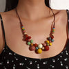 Colorful Handmade Ceramic Necklace Multilayer Adjustable Boho Bohemian Colored Choker Ethnic Style Beaded Jewelry Niche Design - Image 1