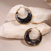Stainless Steel Acrylici Resin Hoop Earrings for Women Classic Brown Pink Color Earrings Party Jewelry - Image 5