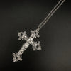 Large Detailed Cross Drill Pendant Jewel Necklace Silver Color Tone Gothic Punk Jewellery Charm Statement Women Gift(Red - Image 11