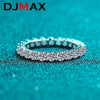 Djmax Silver 3mm Full Enternity Diamond Engagement Ring For Women Wedding Band Ring - Image 1