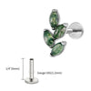 Titanium 16G Leaf Stud Earring Moss Agate Marquise Helix Conch Tragus Cartilage Piercing Jewelry - Image 18