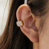 Delicate Cubic Zirconia Earrings For Women Gold Plated Stainless Steel Clip Earrings Simple Jewelry Gift - Image 3