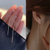 Long Wire Tassel Thread Chain Climb Star Heart Beads Pendants Drop Earrings Women's Straight Hanging Earings Jewelry - Image 1