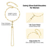 Bisaer Silver Finger Ring Bracelet Hand Chain Thin Dainty Stackable Chain Plated Gold for Women Jewelry - Image 5