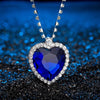 Classic Blue Ocean Star Inlay Zircon Chin Crystal Pendant Necklace for Women Weding Party Temperament Jewelry Gift - Image 7