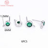 (2607) 4MM 6MM 7MM 8MM Gold Color Brass with Zircon Hooks Hole Round Stud Earrings Pins Jewellery Accessories Wholesales - Image 7