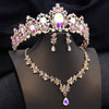 Bridal 3 Pcs Wedding Crown Jewelry Sets Tiaras and Necklace Earrings Set Party Prom Bride Dress Costume Accessories - Image 5