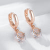 Rose Gold Color Drop Earrings for Women White Zircon Accessories Daily Jewelry crystal Gift - Image 4