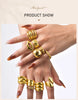Stainless Steel Chunky Dome Rings for Women, Geometric Ring Gold Plated Aesthetic Jewelry - Image 17