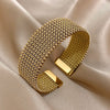 Greatera Close Line Embossing Stainless Steel Men's Bracelet Braided Mesh Open Bangle Classic Daily Party Wear Jewelry Gifts - Image 6