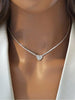 Full Stone Heart Pendant Necklace in Gold Tone or Silver Tone - Image 8