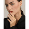 Minimalist Smooth Stainless Steel Metal Geometric Finger Ring Pvd Plated Distinctive Jewelry - Image 2