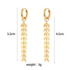 Gold Plated Snowflake Long Tassel Hoop Earrings 316L Stainless Steel Jewelry For Women Everyday Wear - Image 11