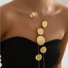 Circular Heart-Shaped Geometric Necklace Hollow Y-Shaped Design Creative Long Pendant Tassel Necklace Women's Jewelry - Image 1