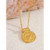 Exclusive 12 Constellation Pendant Necklace Stainless Steel Hammered Vintage Golden Plated Jewelry - Image 8