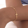 Stainless Steel Gold Color Cross Chain Bracelet for Women Shiny CZ Zircon Charm Hand Bracelet Wedding Jewelry Gift - Image 3