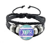 Lgbt Black Weave Leather Bracelet Bi Pride Glass Cabochon Gay Pride Rainbow Flag Photo Bangle Jewelry For Women Men Lovers Gift - Image 44