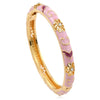 Multicolor Enamel Flower Cuff Bracelet in Gold-Tone - Image 6
