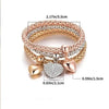 Charm Bracelet Set of 3 with Heart Lock Key and Music Note Charms - Image 2