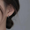 Silver Black Heart hoop Earrings Temperament Simple Inlaid for Women Wedding Jewelry Accessories - Image 4