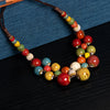 Colorful Handmade Ceramic Bead Necklace Adjustable Boho - Image 16