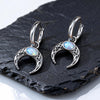 Retro Viking Hoop Earrings for Men Boys,Stainless Steel Resin Moon Hoop Earrings, Jewelry Gift - Image 6