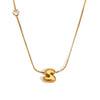 Zircon Bubble 26 Letters Necklace Stacked Jewelry Gold Plated Stainless Steel For Women Charm - Image 15