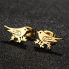 Simple Design Sun Totem Stud Earrings Women Irregular Fan Shaped Stainless Steel Thorn Earings Party Jewelry Gifts - Image 14