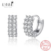 Punk Rock Unisexual Square Rhinestone Shine Hoop Earrings Silver Simple Hook Type Ear Circle Women Jewelry Gift - Image 7