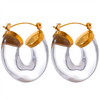 Colorful Resin Stainless Steel Round Y2K Hoop Earrings Daily Wear Ear Charm Jewelry Gift - Image 7