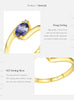 MODIAN 925 Sterling Silver Exquisite Tanzanite Color Oval CZ Rings Trendy Gold Color Stackable Jewelry For Women Gifts