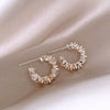 Gold Color Metal Double Layered Huggie Hoop Earrings for Women Girls Crystal Geometric Catilage Earrings Jewelry - Image 10