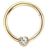 Clicker Hoop Body Jewelry with Slim Curved Profile in Gold-Tone or Silver-Tone - Image 11