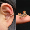 Adjustable Ear Cuff No Piercing with Cubic Zirconia Butterfly and Flower Designs - Image 60