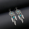 Silver Color Retro Personality Hollow Out Dreamcatcher Round Long Tassels Earrings For Women Simple Jewelry Gifts - Image 1