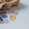 Minimalist Two tone Paper Clip Double layer Hollow Ring Stainless Steel Geometric Stackable Ring Women's Accessories Part - Image 5