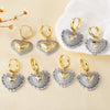 Gold Silver Color Bubble Heart Earrings for Women CZ Crystal Dangle Earrings Dainty Jewelry Party Gifts - Image 1