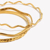 Wave Curved Hammered Textured Bangle Stainless Steel Gold Plated Bangles Minimalist Office Women Jewelry - Image 2