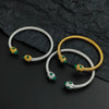 Creative wire buckle sapphireGold-plated stainless steel women's bracelet, and rust-free, couple bracelet - Image 6