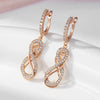 Shiny Zircon Earrings For Women Rose Gold Color Möbius Loop Jewelry Gift - Image 3